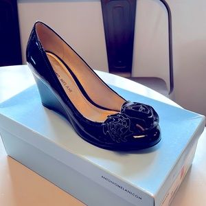 Antonio Melani Black patent wedge